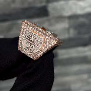 VVS Moissanite <b>Diamond</b> Sparkling Hip Hop 925 Sterling Silver Rhodium Plated Custom Letter Unisex Wear <b>Ring</b> - Product Image 4