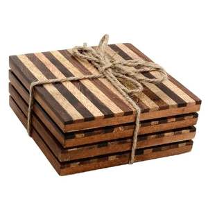 Ensemble de dessous-de-verre en bois à motifs traditionnels pour les événements culturels, améliorant l'agencement de la table avec de beaux éléments de design artistique - Product Image 1