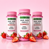 Gummies aux herbes pour cheveux, peau et ongles, saveur fraise, avec collagène, 60 unités, complément alimentaire beauté, OEM ODM, marque privée