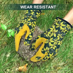 Gants de jardin en cuir de vachette OEM de haute qualité pour femmes Design floral imperméable et respirant pour le travail de jardin à l'épreuve des épines - Product Image 3
