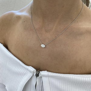 Collar con Colgante Solitario de Diamante Cultivado en Laboratorio, Corte Ovalado de 1.59 Ct, VVS, Minimalista, Oro Sólido de 14k, Joyería Fina de Moda para Mujer - Product Image 4