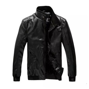 Chaqueta de Motociclista de Cuero Sintético y Cuero Genuino Negra para Hombre y Mujer, Chaqueta de Cuero Elegante para Hombre - Product Image 6