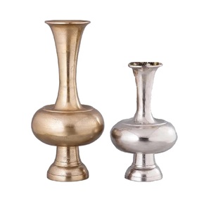best quality Aluminum Flower <b>Vase</b> And Nickel Finished set of two High Quality Indian Made Metal Material Flower <b>Vases</b> - Product Image 5
