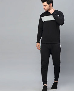 Chándal de pareja, ropa de calle sólido de algodón, conjunto de Jogger unisex con cremallera completa de dos piezas, chándales de algodón transpirable - Product Image 4