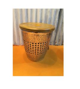 Bonnet moderne élégant en bois en forme de coupe conception fer métal Table d'appoint nouveauté salon Accent meubles - Product Image 4