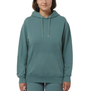 Vente en gros Sweatshirts à capuche unis pour hommes avec logo personnalisé Pulls à capuche en coton épais à épaules tombantes pour hommes - Product Image 3
