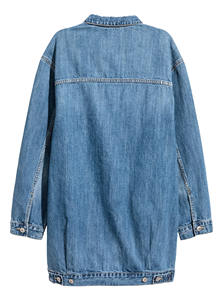 Vestes en jean pour femmes, tendance, manches longues, boutonnée, veste chemise en jean, shacket avec poche, veste de travail western - Product Image 2