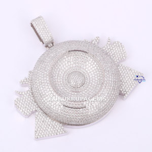 Vente chaude 14K Or Blanc Plaqué Rhodium Hommes Pendentif Unique Conception Personnalisée Coupe Laboratoire Diamant Rappeur Glacé Style Hip Hop - Product Image 2