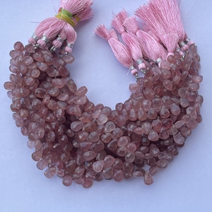6mm 8mm 10mm Naturel Rose Rouge Fraise Quartz Poire Forme À Facettes Briolette Perles De Fabricant En Ligne Inde Alibaba 2025 - Product Image 1