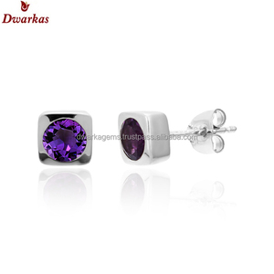 ผู้จัดจำหน่ายที่มีคุณภาพสูงต่างหู925เงินสเตอร์ลิงสีดำพลอยสปินเนลต่างหูของขวัญแต่งงานต่างหูเครื่องประดับต่างหู - Product Image 3