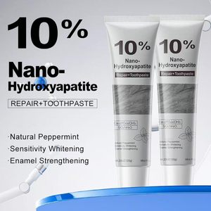 Dentifrice blanchissant à l'hydroxyapatite nano 10% nHAP sans fluorure, réparation de l'émail pour les taches de café et de thé, dents sensibles, 120g - Product Image 4