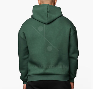 High Quality Custom Logo Cotton Fleece <b>Mens</b> <b>Hoodies</b> Solid <b>Green</b> Breathable Plain <b>Hoodies</b> for Winter Wholesale - Product Image 4