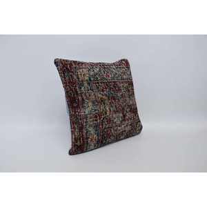 Multicolor Bohemian <b>18x18</b> Wool Pillow Portable Vintage Embroidered Woven Cushion for Bedding Floor Decor 16x16 Inch Decorative - Product Image 3