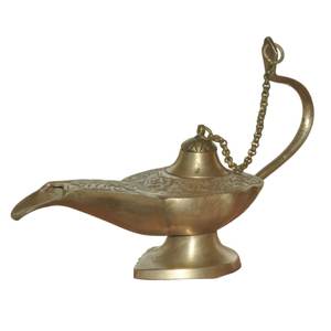 Lámpara de Aladino decorativa de latón de alta calidad con acabado pulido de grabado para decoración del hogar Metal Aladdin Chirag - Product Image 2