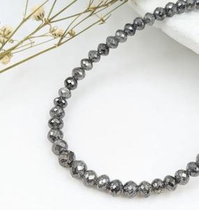 Bracelet de bijoux de poignet en diamant gris fait à la main 100% naturel à facettes sel poivre diamant perlé Bracelet plaqué or - Product Image 3