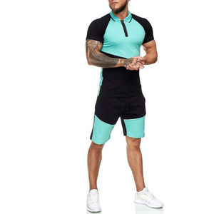 2025 último conjunto de dos piezas informal de verano de algodón de alta calidad para hombres, conjunto de Polo y pantalón corto con logotipo personalizado, conjunto de prendas de vestir exteriores - Product Image 3