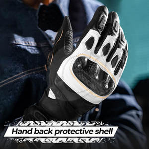 ถุงมือแข่งรถมอเตอร์ไซด์แบบทำตามสั่งสไตล์ใหม่พร้อมอุปกรณ์ป้องกันมือทำจากหนังสำหรับกีฬากลางแจ้ง - Product Image 4