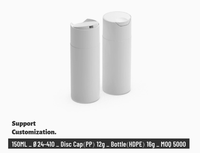 Impression de logo personnalisé, vente en gros de flacons en HDPE pour lotion, bouteilles blanches avec bouchon à rabat, 100 ml, 150 ml, 200 ml, 250 ml, 300 ml