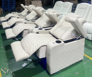 Sillón <span class=keywords><strong>Reclinable</strong></span> Eléctrico de Cine, Cómodo y de Alta Gama, Sofá de Cuero para Sala de Estar, Villa o Sótano - Product Image 4