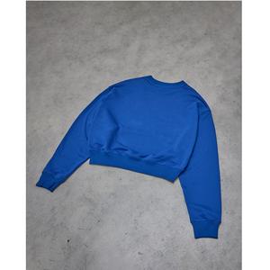 เสื้อสเวตเตอร์คอกลมสำหรับผู้ชายผ้าคอตตอนทอแบบสวมหัวทรงโอเวอร์ไซซ์ทรงโอเวอร์ไซส์ความยาวสีล้วนทนทาน100% 410กรัม - Product Image 1