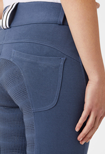 Ropa ecuestre con estampado de silicona personalizado, pantalones de color azul claro, pantalones de rendimiento, mallas para montar a caballo para mujer - Product Image 4