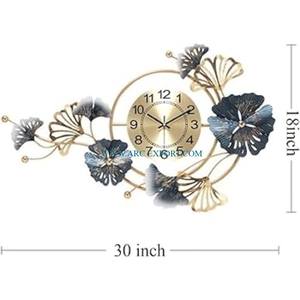 Horloge murale décorative moderne faite à la main en forme de feuille métallique Qualité supérieure Unique New Look Pattern Wall Hanging Clock Sales - Product Image 1