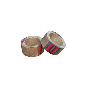 Anneaux de serviette en bois multicolores faits à la main porte-serviettes Design Vintage pour les dîners de tous les jours de mariage - Product Image 5