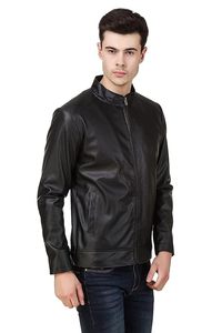 Ropa de hombre Chaqueta de cuero con cremallera completa personalizada Chaqueta bordada de gran tamaño Chaqueta de cuero de invierno para hombre - Product Image 4