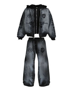 Survêtement d'hiver décontracté de haute qualité avec motif uni, effet délavé au soleil, couleurs et logo personnalisables, service OEM - Product Image 2