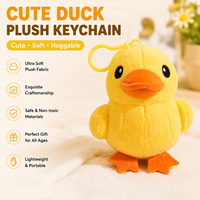 Mini porte-clés canard jaune en peluche, petit canard en peluche, breloque de sac, jouet de collection pour machine à griffes