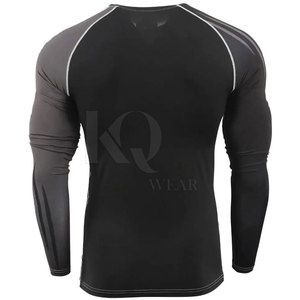 Rashguard de compression professionnel MMA BJJ pour hommes, manches longues, léger, écologique, séchage rapide, Spandex/Polyester, athlétique - Product Image 2