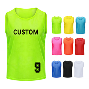 Wholesale Custom Logo Front Position 100% Polyester Breathable Quick Dry Sleeveless Soccer Mesh <b>Bibs</b> for Men Sports Training - Product Image 2