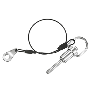 Loquet à dégagement rapide avec anneau de 3_16 pouces (5 mm) et câble de sécurité, bouton de verrouillage à bille en acier inoxydable 304 - Product Image 1