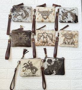 Hair-On cuir de vachette pochette broderie été Laser gravure bracelet gland élégant concepteur Western Offre Spéciale fermeture éclair luxe - Product Image 4