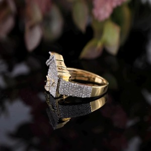 Diseño de moda Redondo Corte brillante Moissanite Diamante Diseño para el hogar Personalizado Estilo Hip Hop Iced Out Ring para FIESTA DE LA India - Product Image 4