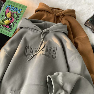 Sweat-shirt à capuche pour homme personnalisé de haute qualité avec logo brodé et coupe épaules tombantes OEM/ODM - Product Image 1