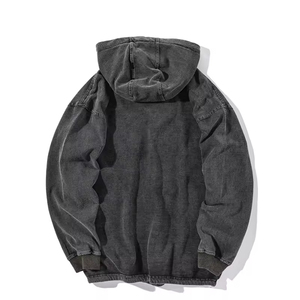 Sweats à capuche oversize personnalisés High Street pour hommes, lavage à l'acide, broderie, impression sérigraphique, polaire, faible MOQ pour sweats à capuche d'hiver pour hommes - Product Image 6