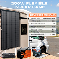 Panneau solaire flexible sans cadre entièrement noir 200W ETFE, OEM pris en charge, expédition rapide, efficacité 22%, garantie 25 ans, balcon, camping-car