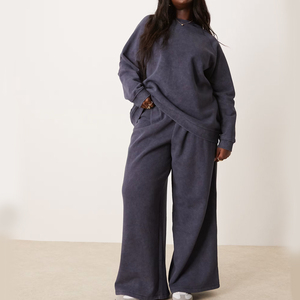 Conjunto Deportivo Informal de Sudadera y Pantalones Holgados para Mujer, Chándal de Forro Polar Cálido, Transpirable y Cómodo, Conjunto Deportivo de Dos Piezas para Mujer - Product Image 3