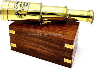 Watkins Hills Opticiens London 1805 Boîte en bois réglable à main Boussole 1805 Made Pur Brillant Laiton Extérieur Télescope Portable - Product Image 3