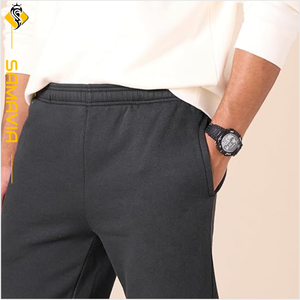 100% Polyester Men's Trousers Knitted Pocket Style With Embroidered Design Elastic Waistband Anti Pilling Breathable Wear - Product Image 5
