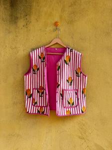 Chaleco Acolchado Estilo Vintage para Mujer, Diseño Floral, Cuello en V, 100% Algodón, Informal, para Todas las Temporadas, Chaleco sin Mangas para Mujer - Product Image 2