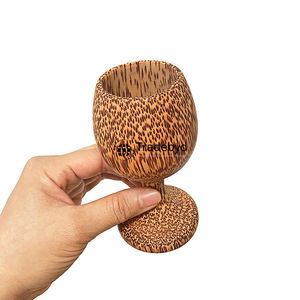 2 packs de tasses réutilisables en coquille de noix de coco biologique pour les couples-Débit d'eau potable direct pour les cadeaux par Tradebyd - Product Image 1