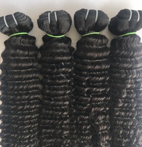 100% Raw Indian Temple Remy Virgin Sin procesar 10 ''30 'Extensiones de cabello humano rizado profundo Single Drawn Double Machine Weft Direct - Product Image 2