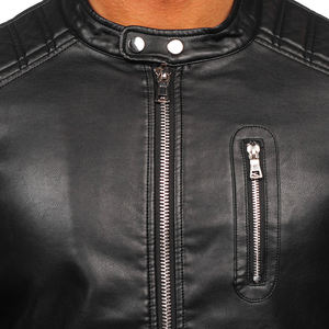 แจ็กเก็ตหนังสำหรับผู้ชายเสื้อแจ็คเก็ตหนัง100% แขนเต็มแนวสตรีท - Product Image 6