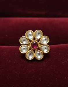Bagues de mariée indiennes, bague en kundan blanche, accessoire de main pakistanais pour Nikah, ornement de mariage, bijoux de mode, cadeau pour femmes - Product Image 2