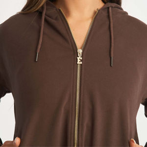 Trajes de entrenamiento de alta calidad 100% algodón y poliéster para mujer, ropa de Fitness recortada de manga larga, secado rápido para otoño, franela informal - Product Image 4