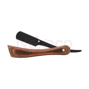 Manche en bois compact spécial pliant hommes rasage rasoir droit en acier inoxydable porte-lame de rasoir de barbier outils de rasage PL MH23 - Product Image 6