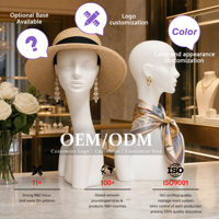 Cabeza de Maniquí de lujo para mujer, modelo blanco con sombrero para el pelo, gafas de sol, agujeros para las orejas, accesorios de decoración del hogar, 2017