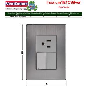 Interruptor de Escalera Blindado, MXIOV-004, 4 Piezas, Receptáculo/Interruptor de Escalera, 125-250 VCA, 10/15 A, 50/60 Hz, Plateado, Acero Inoxidable - Product Image 4